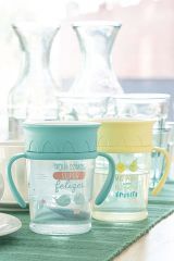 Saro 360 Derece İçilebilen Kulplu Alıştırma Bardağı Sarı