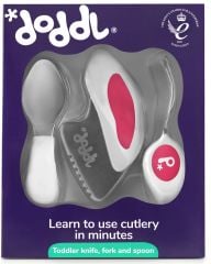 Doddl Çocuklar İçin Çatal Kaşık Bıçak Seti 1-5 Yaş Magenta
