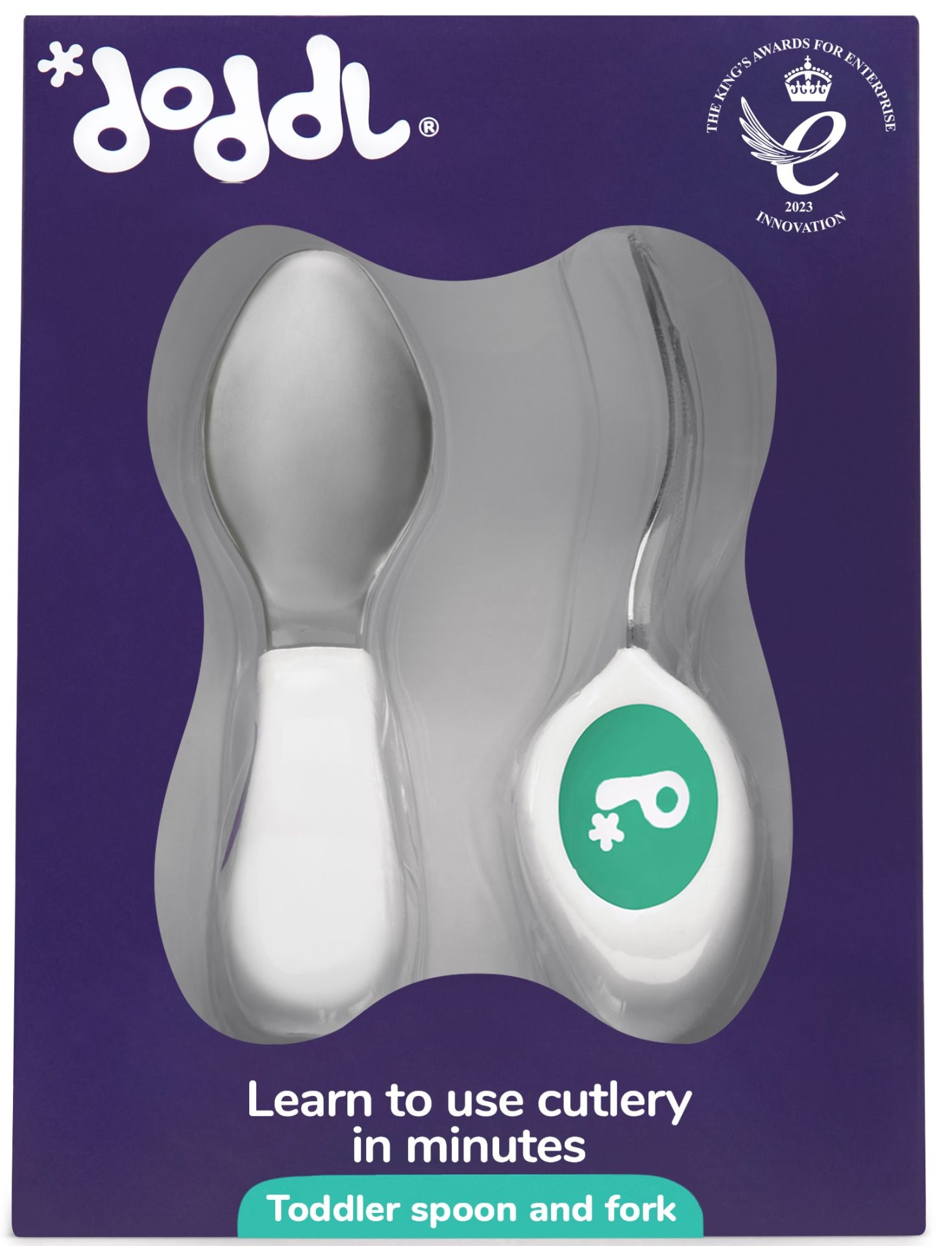 Doddl Çocuklar İçin Çatal Kaşık Seti 1-5 Yaş - Aqua