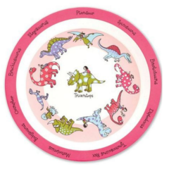 Tyrrell Katz Melamin Mama Tabağı PİNK DİNO