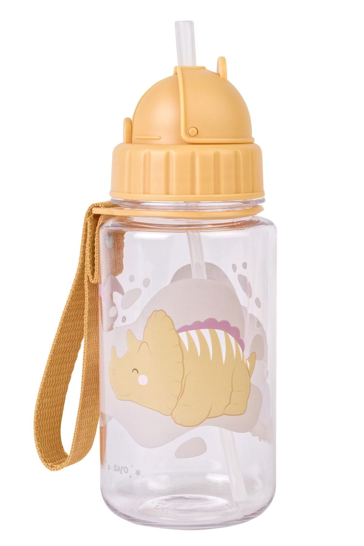 Saro Askılı Pipetli Matara 450ml Happy Dino