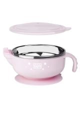 saro Vakumlu Paslanmaz Çelik Kapaklı Termal Kase Pembe