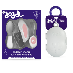 DODDL Çocuklar için Çatal Kaşık Bıçak Seti 3.lü Pembe ve Taşıma Kutusu