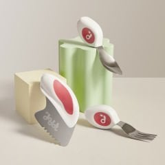 DODDL Çocuklar için Çatal Kaşık Bıçak Seti 3.lü Pembe ve Taşıma Kutusu