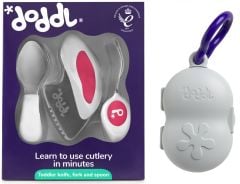 DODDL Çocuklar için Çatal Kaşık Bıçak Seti 3.lü Pembe ve Taşıma Kutusu