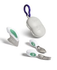 DODDL Çocuklar için Çatal Kaşık Bıçak Seti 3.lü Aqua ve Taşıma Kutusu