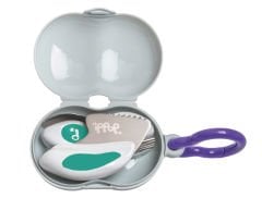 DODDL Çocuklar için Çatal Kaşık Bıçak Seti 3.lü Aqua ve Taşıma Kutusu