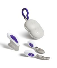 DODDL Çocuklar için Çatal Kaşık Bıçak Seti 3.lü Indigo ve Taşıma Kutusu