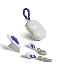 DODDL Çocuklar için Çatal Kaşık Bıçak Seti 3.lü Indigo ve Taşıma Kutusu