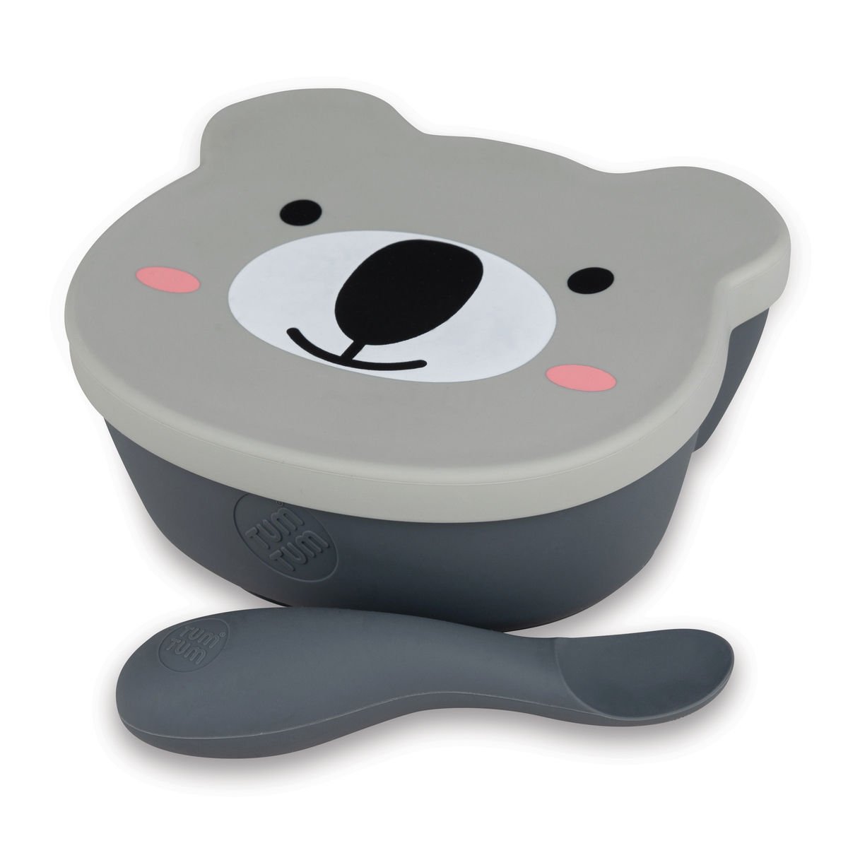 Tum Tum Silikon Vakumlu, Kapaklı Kase ve Kaşık Seti Kev Koala