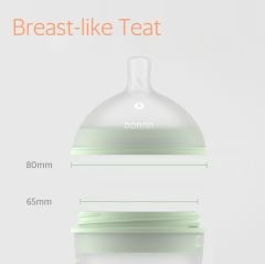 BORRN Antikolik Silikon Biberon Emziği 6-9 Ay Hızlı Akışlı Yeşil
