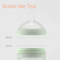 Antikolik Silikon Biberon Emziği Yavaş Akışlı Yenidoğan 0-3 Ay Yeşil