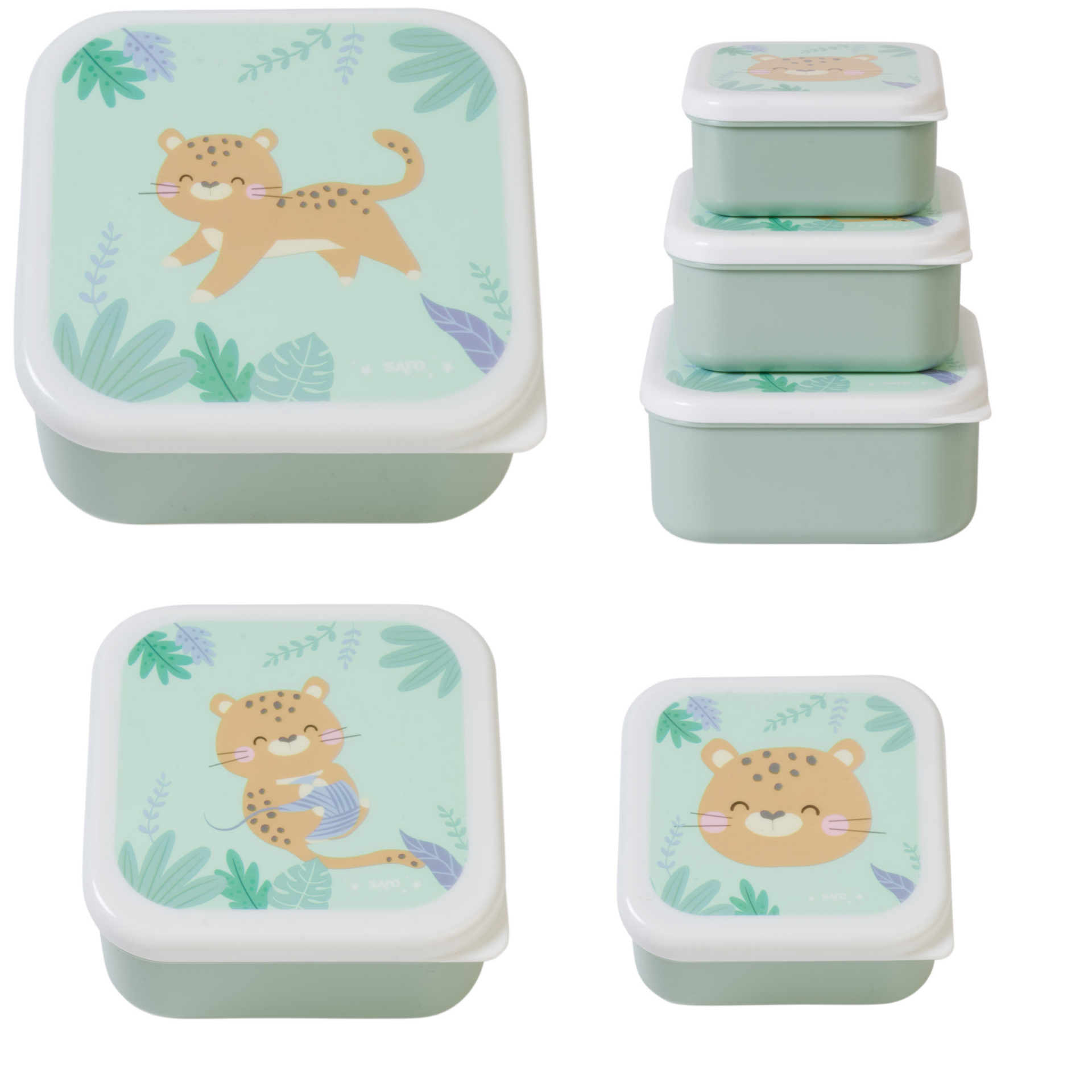 Saro 3 lü Beslenme / Atıştırma Kutusu Jungle Cheetah