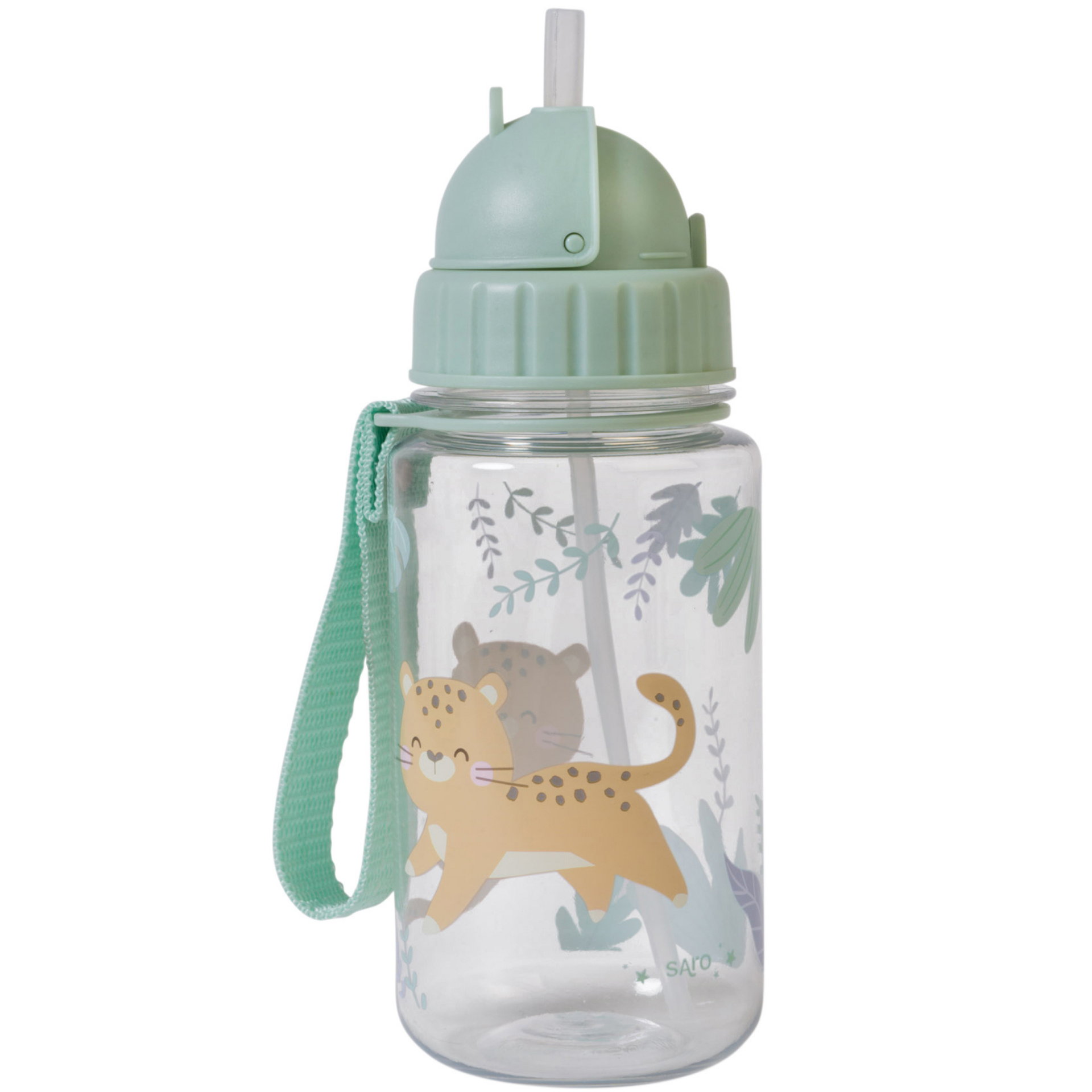 Saro Askılı Pipetli Matara 450ml Jungle Cheetah