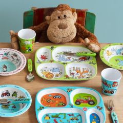 Tyrrell Katz Bebekler için Mini Bölmeli Tabak // Trains