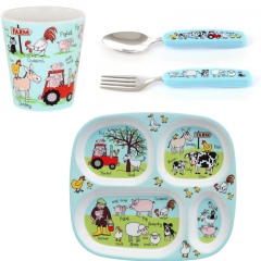 Tyrrell Katz Bebekler için Mini Bölmeli Tabak // Farmyard