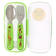 Melamin Bölmeli Tabak / Alıştırma Bardağı / Kutulu Çatal Kaşık Seti JUNGLE