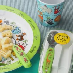 Melamin Bölmeli Tabak / Alıştırma Bardağı / Kutulu Çatal Kaşık Seti JUNGLE