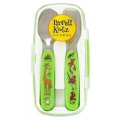 Melamin Bölmeli Tabak / Alıştırma Bardağı / Kutulu Çatal Kaşık Seti JUNGLE