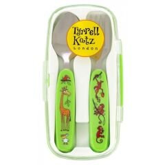 Melamin Bölmeli Tabak / Alıştırma Bardağı / Kutulu Çatal Kaşık Seti JUNGLE