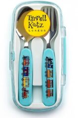 Melamin Bölmeli Tabak / Alıştırma Bardağı / Kutulu Çatal Kaşık Seti Trains