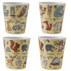 Melamin Mama Tabağı, Kasesi ve Alıştırma Bardağı - Woodland