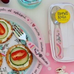 Melamin Mama Tabağı, Kasesi ve Alıştırma Bardağı - Unicorn